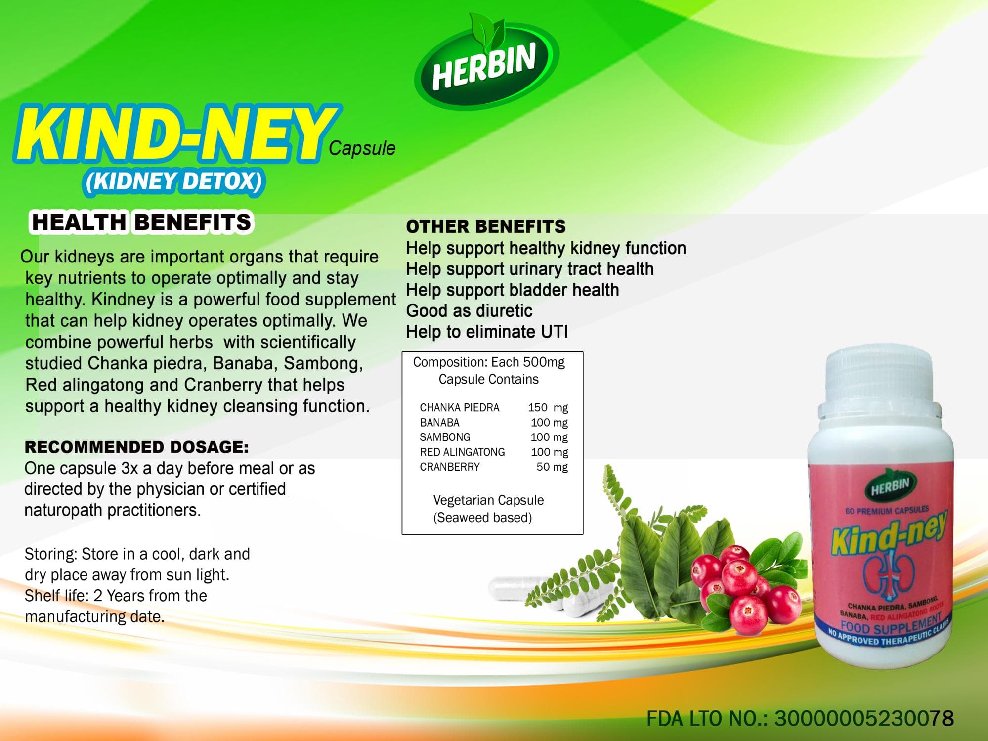 Kind ney product label